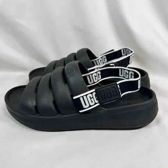 UGG Sport Yeah Beach Slides Size 6 Men Slide Slip On Black Athletic Unisex - Picture 2 of 8